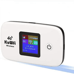KuWFi mobiler WLAN Router, 4G LTE Router für SIM-Karten (4G/LTE bis zu 150Mbit/s Download/ 50Mbit/s Upload, Hotspot, 2400mAh Akku, kompatibel mit Allen europäischen SIM Karten) Plug&Play ‎Weiß