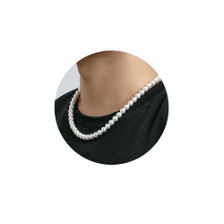 Halora 6/8 mm Perlenkette Herren Damen Perlen Choker Kette 40/45/50/55 cm Lang Weiße Perlenkette Pearl Necklace Geschenke Herrenschmuck 50cm 8mm