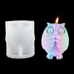 DeryArcle kerzen formen silikon, Eule mit dem Mund bedeckt formen, kerzen Gießformen harzformen Epoxidharz silicone candle mold für DIY Kerze Seifenherstellung Basteln Heimdekorationen (Form B)
