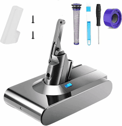 Batterie für Dyson V8 SV10,21,6V 6.0ah SV10 Ersatzakku, Akku für Dyson V8 Serie kabelloser Staubsauger, V8 Absolute Animal Filter Motorhead Fluffy, Kompatibel mit für Dyson V8 Staubsaugern V8-1