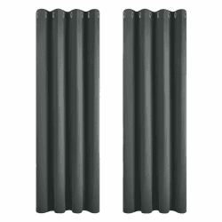Deconovo Thermovorhang Kälteschutz Gardinen mit Ösen 175x140 cm(HöhexBreite) Blickdichte Vorhänge Schlafzimmer Blackout Curtain Verdunkelung Wärmeisolierend, Dunkelgrau, 2er Set H175 x B140 cm (2er Pack) Dunkelgrau