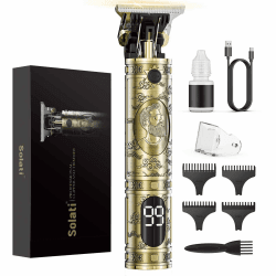 Haarschneidemaschine, Trimmer Herren Barttrimmer Herren LED Anzeige Haartrimmer Herren Konturen Haartrimmer Konturen Haarschneidemaschine Profi Bartschneider Rasierer Haarschneider Hair Clipper Gold
