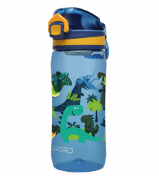 Opard 500ml Trinkflasche Kinder, Mit auslaufsicherem Flip-Top-Deckel, wiederverwendbarem BPA-freiem Tritan für Schule und Reisen Blau-dinosaurier