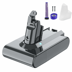 V6 Ersatzakku für Dyson 6000mAh V6 DC58 DC59 DC61 DC62 DC72 DC74 Animal SV03 SV04 SV05 SV06 SV07 SV09 Staubsauger (2 Filter + 1 Batterie schutzkappe + 2 Schrauben) 6.0Ah 1