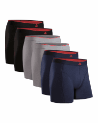 DANISH ENDURANCE 6er Pack Bambus Boxershorts Herren, Superweich & Elastischer Bund, Ohne Zettel, Atmungsaktiv, Unterhosen Herren mit oder ohne Eingriff L 2 Schwarz, 2 Grau, 2 Marineblau