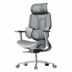 Hbada E3 Air Bürostuhl Ergonomisch, Schreibtischstuhl - mit 3-Zonen dynamischer Lendenwirbelstütze, 3D verstellbare Kopfstütze, 3D verstellbare Armlehnen, Computerstuhl, Grau