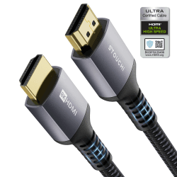 Stouchi 10K 8K 4K HDMI Kabel 3meter Zertifiziertes, HDMI 2.1 Kabel Ultra HD 48 Gbit/s,10K 8K120Hz 4K120 144 Hz RTX 3080 eARC HDR10 4: 4: 4 HDCP 2.2&2.3 Dolby Atmos Kompatibel mit Roku TV/PS5/Xbox 1 Packung 3 m