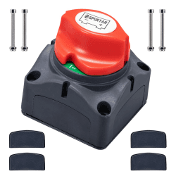 Spurtar Batterie Trennschalter Hauptschalter Batterieschalter 12V 24V 48V, 275/1250 Amp für Schiffsautos RV ATV UTV-Fahrzeug, Wasserdichter Hochleistungsbatterietrennschalter EIN | AUS