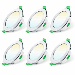 ALUSSO LED Einbaustrahler 230V Dimmbar 68mm 7W Ultra Flach IP44 LED Spots Warmweiß Neutralweiß Kaltweiß Deckenstrahler für Badezimmer Küche Wohnzimmer, Chrom, 6er Set Rund Chrom 6er Set