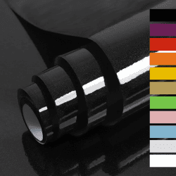 Hode Klebefolie Schwarz Glitzer 90cmX6m Selbstklebende Möbelfolie Hochglanz Folie Oberflächenschutz für Küche Wasserdicht Möbel Dekorfolie Tapeten 90cmx6m Schwarz