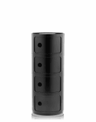 Kartell Componibili, 4 Elements, Schwarz, Runde Basis 4-fächer Schwarz