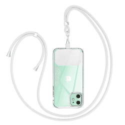 GUMO-LONG Handykette Universal zum Umhängen - Kompatibel mit jedem Handy und Smartphone, Kette zum Umhängen, Hülle mit Kordel, Handyband mit jeder Hülle kombinierbar Weiß