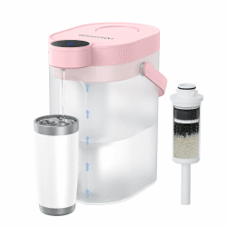 Waterdrop FreshTaste 𝐖𝐚𝐬𝐬𝐞𝐫𝐞𝐧𝐭𝐡ä𝐫𝐭𝐞𝐫 Elektrischer Wasserfilter Kanne, 4L Wasserfilter Spender für Kühlschrank, Reduziert Kalk, Chlor, Blei, Kupfer, Reinigt, Rosa (Ersatzfilter: WD-EWFS) 4L Rosa