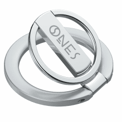 ONES Magnetischer Griff und Ständer [360° Drehung einstellbar] [Stabil und langlebig] [Dünn und leicht] Magnetische Ringhalterung für iPhone, Samsung Galaxy, Sony Xperia,metallisches Silber