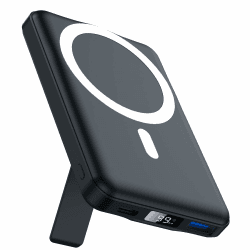 AOGUERBE Mag-Safe Powerbank 10000mah, Magnetische Externe Batterie, Wireless Power Bank 22.5W PD Schnelles Laden mit LED-Display, Faltbarer Akkupack für iPhone 16/15/14/13/12/Mini/Pro/Pro Max Black