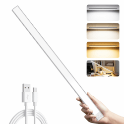 OUILA Led Schrankbeleuchtung mit Bewegungsmelder 60CM 3 Farben Dimmbar Unterbauleuchte Küche Led Leiste Batterie USB Wiederaufladbar Schranklicht für Küche, Badezimmer, Schlafzimmer 60CM 3000k/4000k/6500k