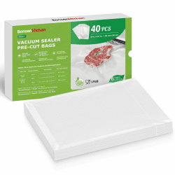Bonsenkitchen Profi Vakuumbeutel, 40 Beutel 20x30cm Vakuumierbeutel für alle Vakuumierer & Lebensmittel Vakuumiergerät, Kochfest und Sous Vide Gefrierbeutel, BPA-frei, VB32