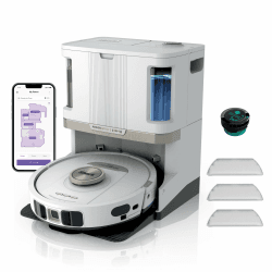 Shark PowerDetect 2-in-1-Saug- & Wischroboter, NeverTouch Pro 60 Tage, Selbst-Entleerung, Befüllung & -Reinigung, 3D- & LiDAR-Navi, NeverStuck-Hindernisumgehung, Weiß, AV2800ZEEUWH 60 Tage selbstentleerend Saug- und Wischroboter Weiß