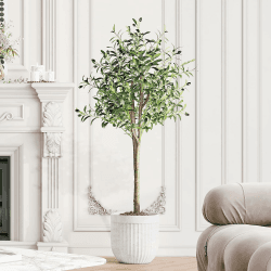 YOLEO Olivenbaum Künstlich 150cm kunstpflanze Künstliche Pflanzen groß Künstlicher Olivenbaum Kunstbaum wie echt für Wohnzimmer Schlafzimmer Büro Deco Typ-2 150 cm