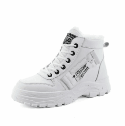 Yeeteepot Damen Winterstiefel Warm Gefütterte Winterschuhe Rutschfeste Stiefeletten Kurzschaft Stiefel Winter Outdoor Schneestiefel 40 EU Weiß
