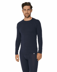 DANISH ENDURANCE Merino Langarmshirt Herren, Premium Thermounterwäsche Herren, Skiunterwäsche, Temperaturregulierendes Funktionsshirt, Merino Shirt Herren, Mit oder ohne Reißverschluss M Dunkles Marineblau