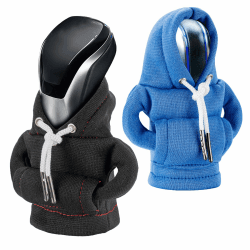 CORATED Schaltknauf Hoodie, Auto Schaltknauf Abdeckung, Mini Hoodie für Gangschaltung,Hoodie für Schaltknauf, Schaltknauf Überzug für Auto Dekoratives, Schwarz & Blau Schwarz&Blau 2