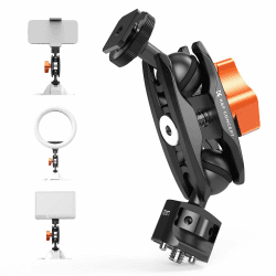 K&F Concept MS27 Magic Arm,Magischer Arm mit Cold Shoe und 1/4" Schraube,Mini Magic Arm mit Zwei 360°drehbarem Kugelkopf Magic Arm mit Cold Shoe und 1/4" Schraube