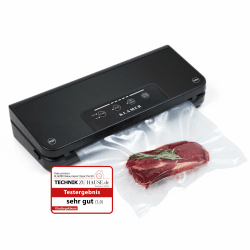 KLAMER Vakuumierer Automatisch Classic Pro 80 (2024) - Vakuumiergerät für trockene oder feuchte Lebensmittel und Sous Vide, inkl. Vakuumier-Beutel und Schlauch Vakuumierer Set Classic Schwarz