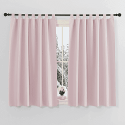 PONY DANCE Kinderzimmer Gardinen Kurz - Küchengardinen Thermovorhang gegen Kälte und Hitze Blickdichte Gardinen mit Schlaufen Verdunklungsvorhänge, 2er Set H 145 x B 140 cm, Hellpink H145 x B140 cm (2er Pack) Hellpink