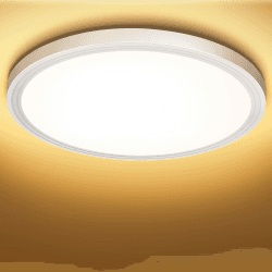 Deckenlampe Led Deckenleuchte Flach Rund - Warmweiß 18W 3000K 1600LM IP44 LED Badezimmer Lampe Badlampe Decke Küchenlampe für Bad Flur Schlafzimmer Balkon Wohnzimmer Küche Keller Lampe UltraDünn Ø230 Ø22,3cm 3000k Warmweiß - Weißer Rahmen