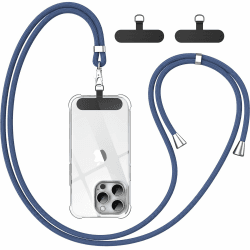 caslord Handykette Universal, Handy Lanyard, Geeignet für alle Smartphones mit 2 Stück Universelles Patch, Handyband mit jeder Hülle kombinierbar, Einstellbar und Abnehmbar - Blau