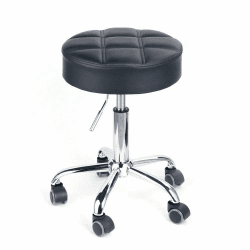 Leader Accessories Drehhocker höhenverstellbar Rollhocker Funktionaler Arbeitshocker Studiohocker im modernen Design Schwarz(Sitz Φ35cm) Schwarz Sitz Φ35cm