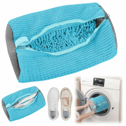 Schuhwaschbeutel Waschmaschine 1 Stück Multi Schutz Schuhbeutel Waschmaschine Wiederverwendbarer waschbeutel schuhe für Alle Schuharten Und -Größen,Schonen Sowohl Schuhe als Auch Waschmaschine(Blau) Blau-1 Stück
