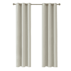 Deconovo Ösenvorhänge für Raum Verdunkeln Dicke Thermovorhang Kälteschut Hitzeschutz, Blickdichte Gardinen, Vorhang Lichtundurchlässig, 183x107 cm(HöhexBreite), Hellbeige, 2er Set H183 x B107 cm (2er Pack) Hellbeige