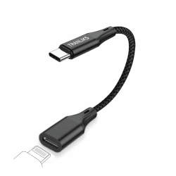TRANLIKS für Lightning auf USB C Male Adapter 60W PD Schnelles Laden und Datenübertragung für Apple 15/16 -Schwarz(Keine Unterstützung für Kopfhörer)