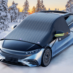 Maxee Frontscheibenabdeckung Winter, Windschutzscheibenabdeckung Auto 10 Magnet, Türgriffe abdecken, Scheibenabdeckung Abdeckung Auto Frontscheibe Für Die Gegen, Schwarz (kann den Türgriff abdecken)