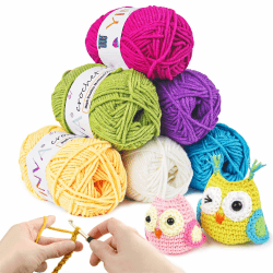 YINVA Häkelgarn 6 Farben x 25g Wolle Zum Häkeln Bunte Wolle Zum Stricken Häkelwolle für Anfänger Crochet Yarn für Häkeln und Stricken Häkelgarn-6pcs
