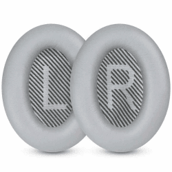 QC35 Ohrpolster QC35 ii Ohrpolster Ersatz Ohrpolster für Bose Quietcomfort 35/35ii/25/15, QC2 AE2/AE2i/AE2w, SoundLink/SoundTrue Around-Ear Kopfhörer, mit Premium Memory-Schaum & Proteinleder (Grau) Silber.