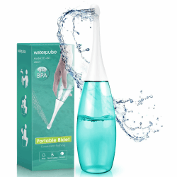 Bidet Portable, Po Dusche Wochenbett, Podusche 450ML, Intimdusche Mit Ersatzdüse, Poduschesche Mit Aufbewahrungsbeutel, Peri Bottle Postpartum Frau, Bidetlity Travel Toilette grüner