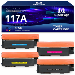 Superpage Ersatz für HP 117A Toner Set Kompatibel für Toner HP Color Laser MFP 179fwg 178nwg 179fnw 178nw 150nw 150a W2070A W2071A W2072A W2073A (4er-Pack, Schwarz Cyan Magenta Gelb )