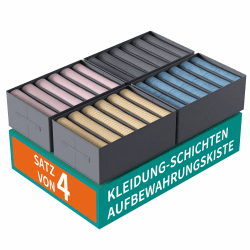 ORLISA Kleiderschrank-Organizer 4er Set, Aufbewahrungsbox mit 6 Fächer, Große Schubladen-Ordnungssystem für Hosen Kleidung Schrank Ordnungsboxen faltbar Waschbar, 42 x 30 x 17 cm, grau 4er-Set für Hosen Organizer