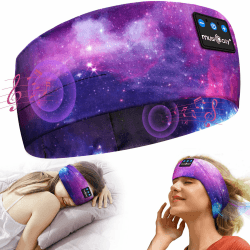 MUSICOZY Schlafkopfhörer Bluetooth, Schlaf Kopfhörer Seitenschläfer Kabellos Sport Kopfhörer Stirnband 16+STD für Yoga/Training/Reisen/Schlaflosigkeit,Tech Gadgets für Männer/Frauen Rosa