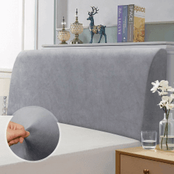 TAOCOCO Bett Kopfteil Abdeckung, elastische Kopfteil Schutzabdeckung, All-inclusive-Design einfarbiger elastischer Schutz, Hellgrau 180-200 cm Hellgrau 180-200cm