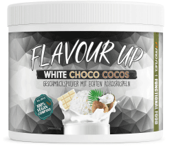 Geschmackspulver WHITE CHOCO COCOS 250g - Leckerer Geschmack und Süße - nur 11 kcal pro Portion - Vielseitig einsetzbar für Lebensmittel & Getränke - Powder - FLAVOUR UP
