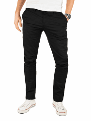 Yazubi Herren Chino Hose - Modell Kyle Slim Fit - Chinohose mit Stretchanteil 29W / 32L Schwarz (Black 4r194008)
