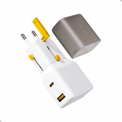 VOLTME Reiseadapter Weltweit Universal, VITO 35W USB C Internationaler Reisestecker, PD3.0 2-Port USB A QC3.0 Ladegerät Travel Stecker Adapter für Tablets Handys Smartwatches und mehr, Weiß