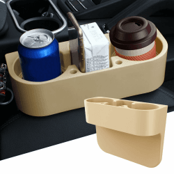 deemars Auto Tassenhalter, Sitz Lücke Füller Cup Organizer Storage Box, Autozubehör Portable Multifunktions-Fahrzeugsitz Cup Handy Getränke Halter Box für die meisten Autos (Beige)