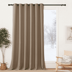 PONY DANCE Gardinen Blickdicht Kinderzimmer 1 Stück H 245 x B 200 cm Ösenvorhang Blickdicht Thermovorhang gegen Kälte Gardinen Schlafzimmer Verdunklungsvorhänge, Cappuccino H245 x B200 cm (1er Pack) Cappuccino