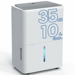 Newentor Bdpt. Luftentfeuchter 12L/Tag - 190W Stromsparender Luftentfeuchter - Für Räume ca. 122m³/25m² - 10 J. Gar. - Raumentfeuchter für Keller - Mit 1M Ablaufschlauch, Abnehmbarem Filter, Timer 12L pro Tag