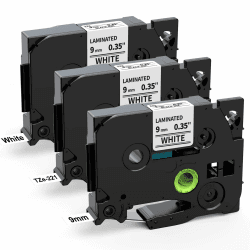 COLORWING Ersatz für Brother 9mm TZe-221 Tz-221 TZe221 Schriftband Laminated Tape Cassette für Brother P touch H100LB H105 H110 H101C D200 D400 D600 E100, Schwarz auf Weiß, 3er Schwarz auf Weiß 9mm